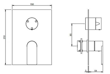 3.6 - Stainless steel shower mixer with diverter by Rubinetterie Treemme - view 3